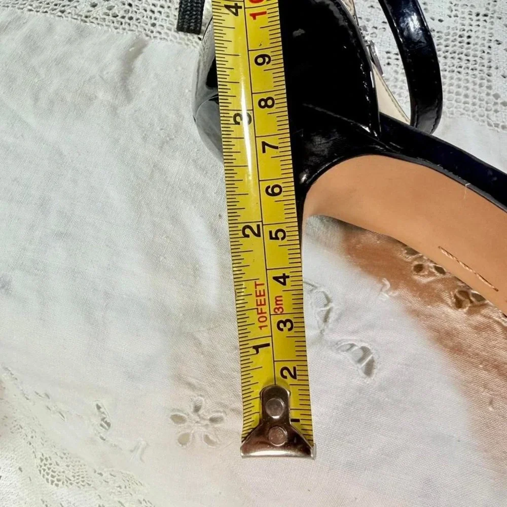 Vince Camuto Black Patent Ankle Strap Heels – Women's 8M / 38.5 - Picture 7 of 7